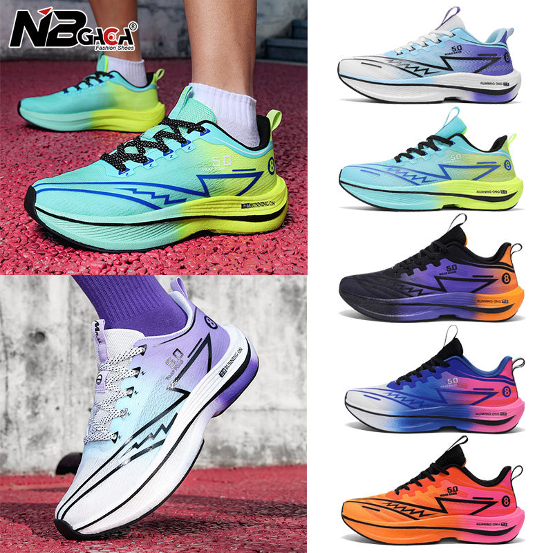 Tênis De Corrida Grande 34-45 Com Placa De Carbono Ultraleve E Malha Respirável Para Homens Mulheres Sapatos Versáteis