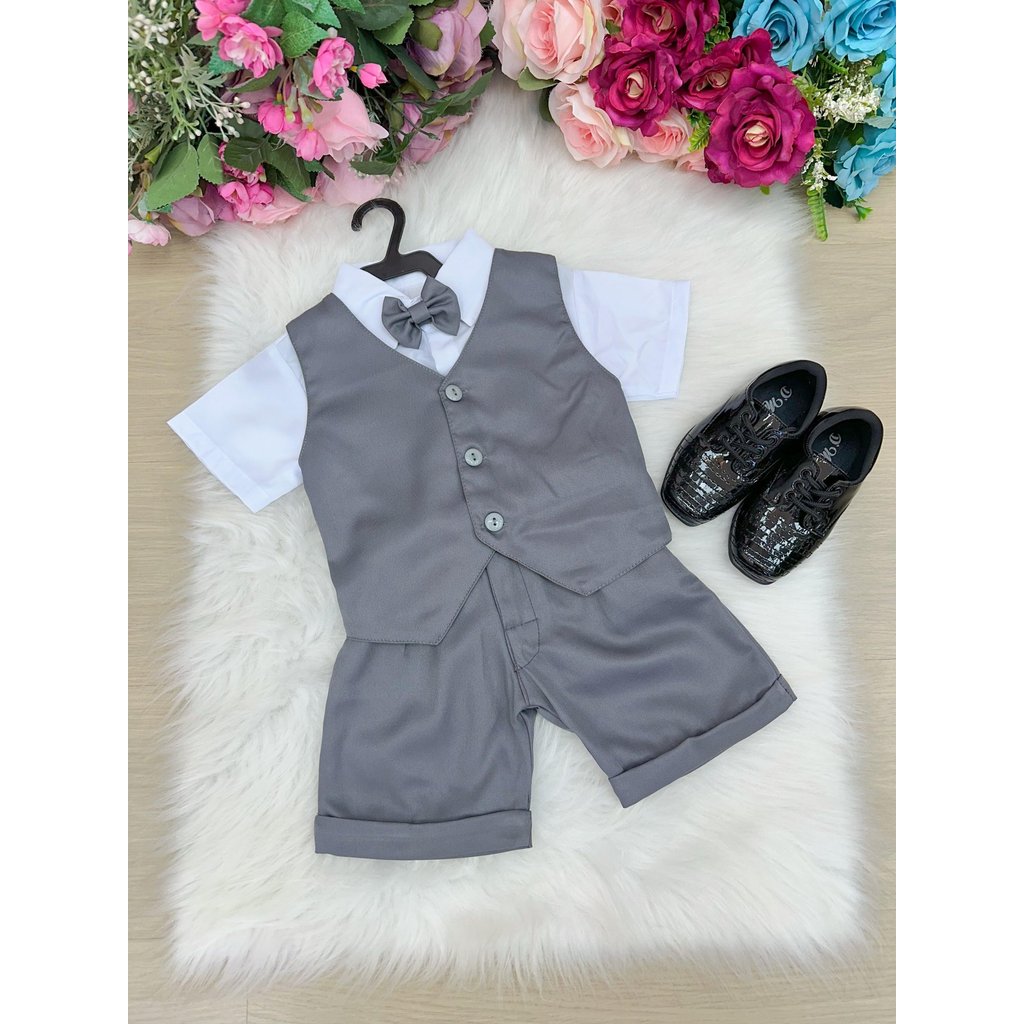 SONI Conjunto Social Miss Cherry Leandro Colete Cinza Grafit