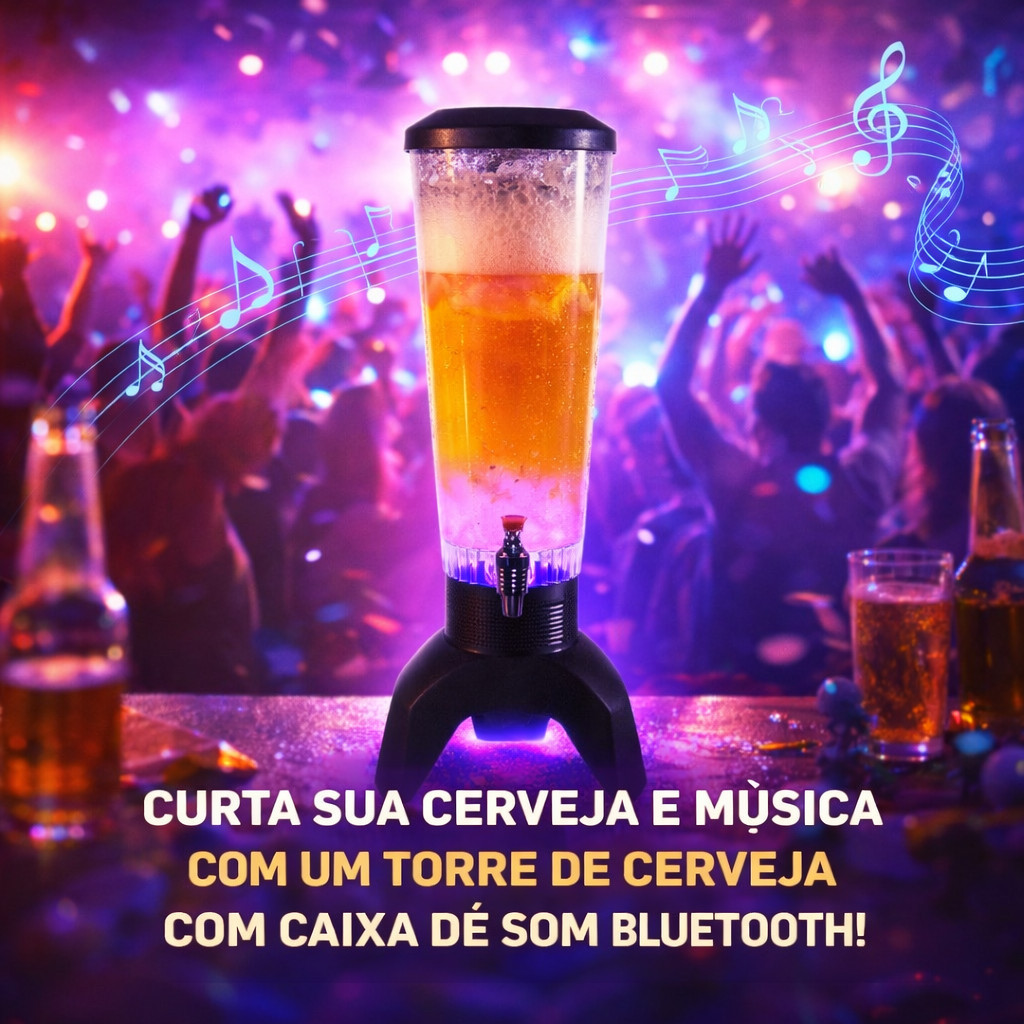 Torre Dispensadora De Cerveja, Bebida 1.5L - Torneira Integrada E Luz LED em Oferta na Shopee