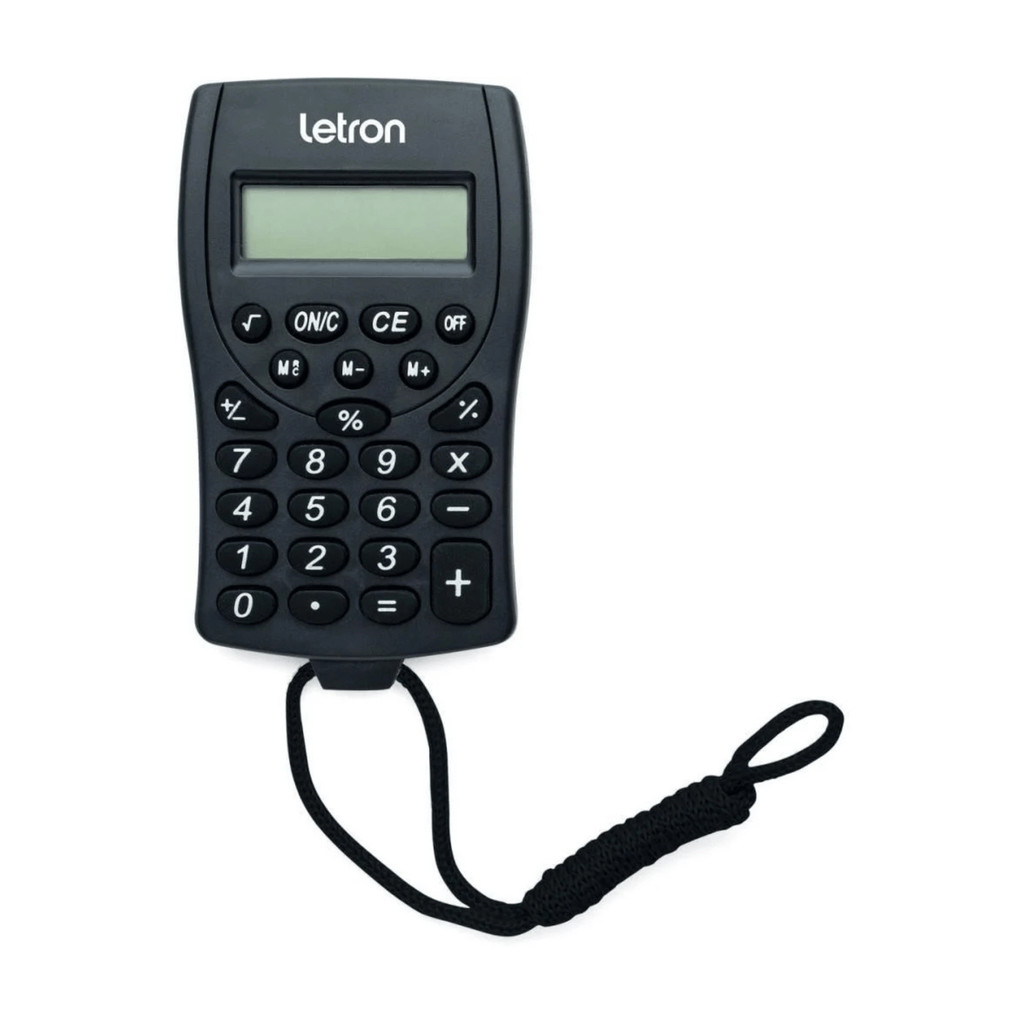 Calculadora 8 Dígitos com Cordão e Bateria Preta Letron Leonora - 99333