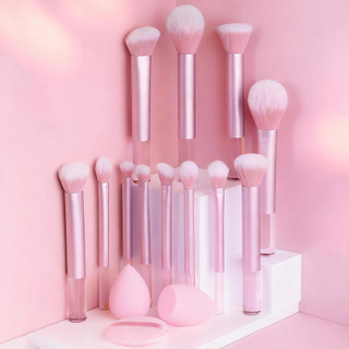 Conjunto de pincéis de maquiagem pincel de base Blush pó solto corretivo tubo longo pincel de sombra colorido