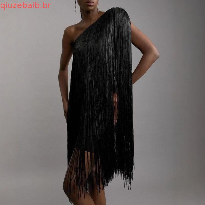 vestido feminino vestido longo feminino roupa feminina macacão feminino vestido plus size Saia simples com franjas