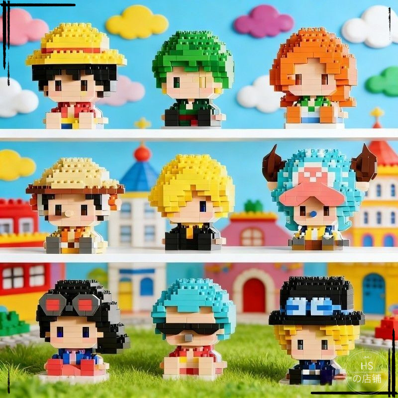 [Novos produtos] Pirata náutico Anime bloco de construção personagem modelo boneca dos desenhos animados montado brinque