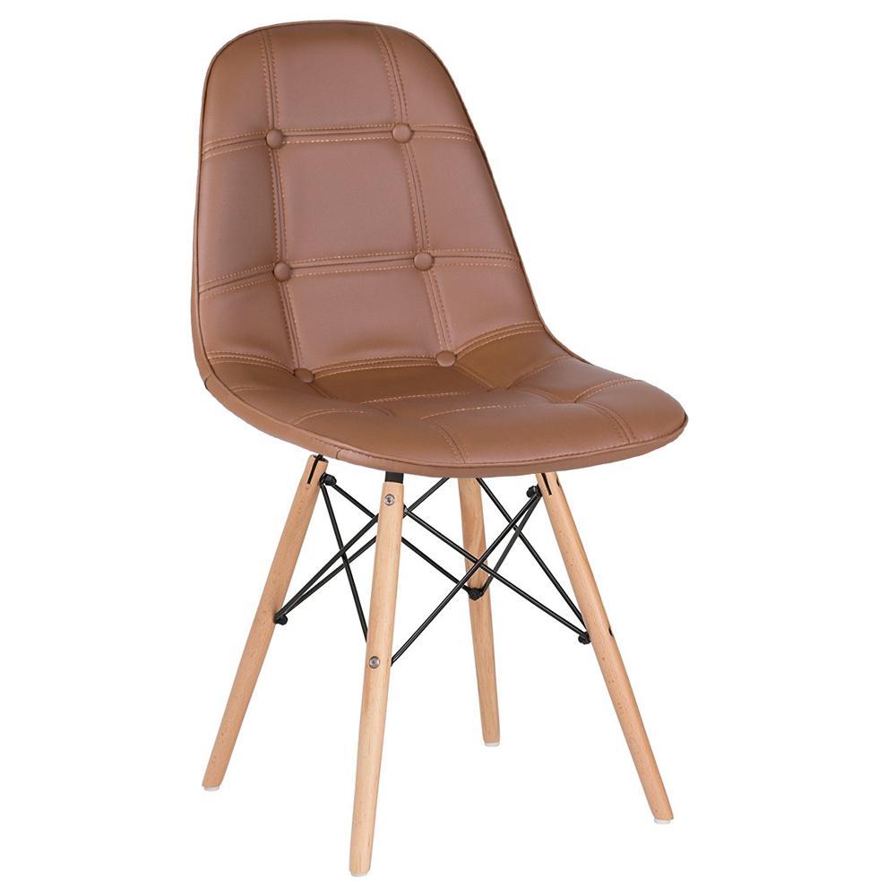 Cadeira Laráz Eames Eiffel Botonê Estofada  - Marrom