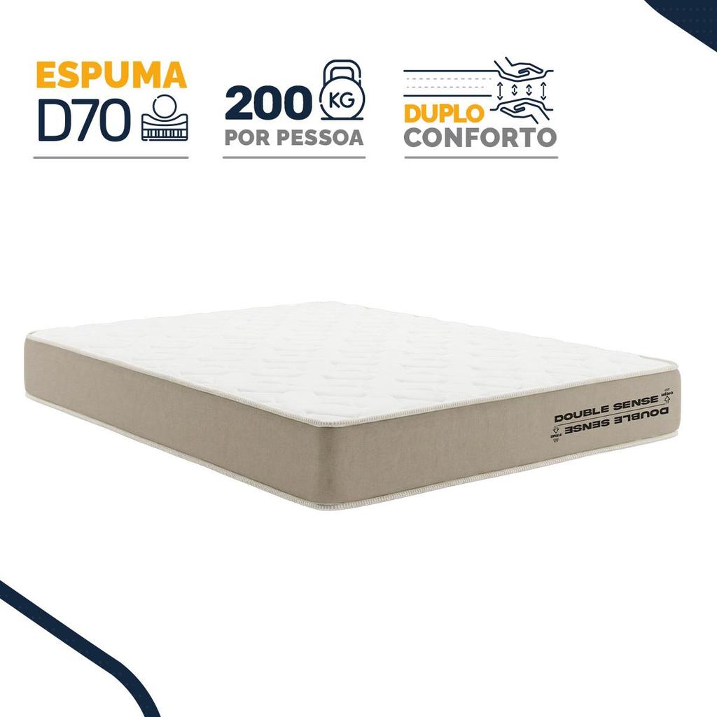 Colchão de Espuma D70 Double Face Ortopédico Double Sense Casal 138cm em Oferta na Shopee
