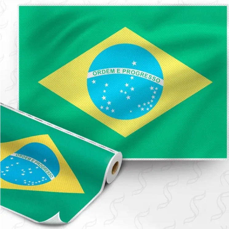 Painel de TNT Bandeira do Brasil / Seleção / Copa do Mundo (1,40m x 1,00)
