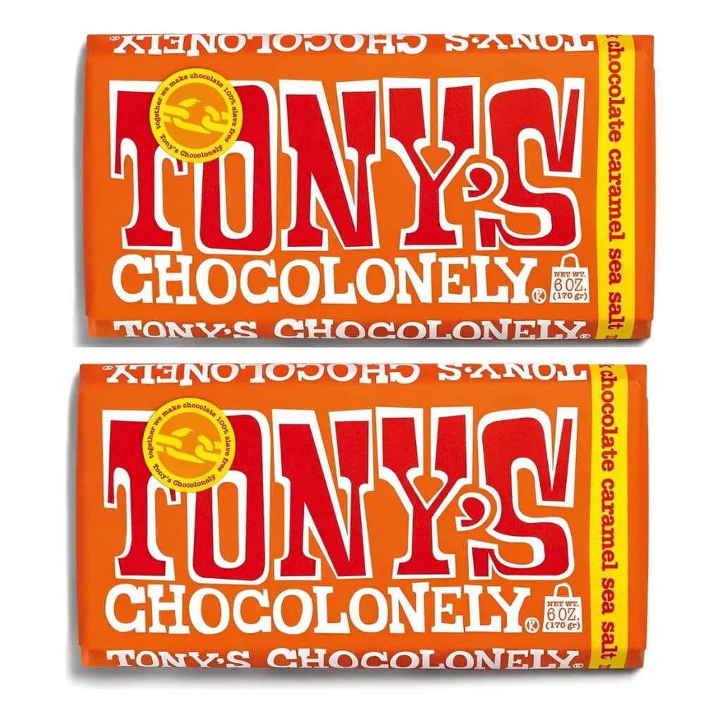 Kit 2 Tonys Chocolonely Ao Leite Caramelo E Sal 180g (360g)