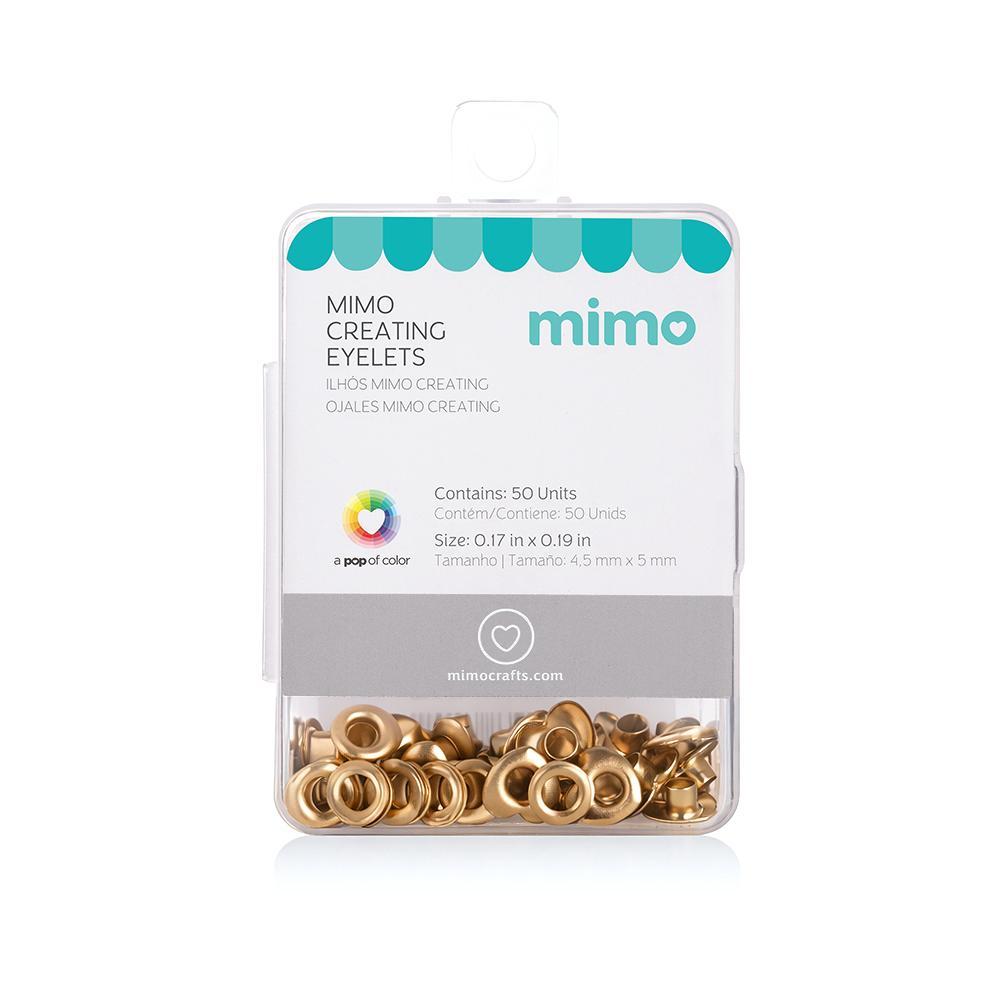 Ilhós Mimo Creating – Coração – Dourado – 4,3mm – 50 Unids