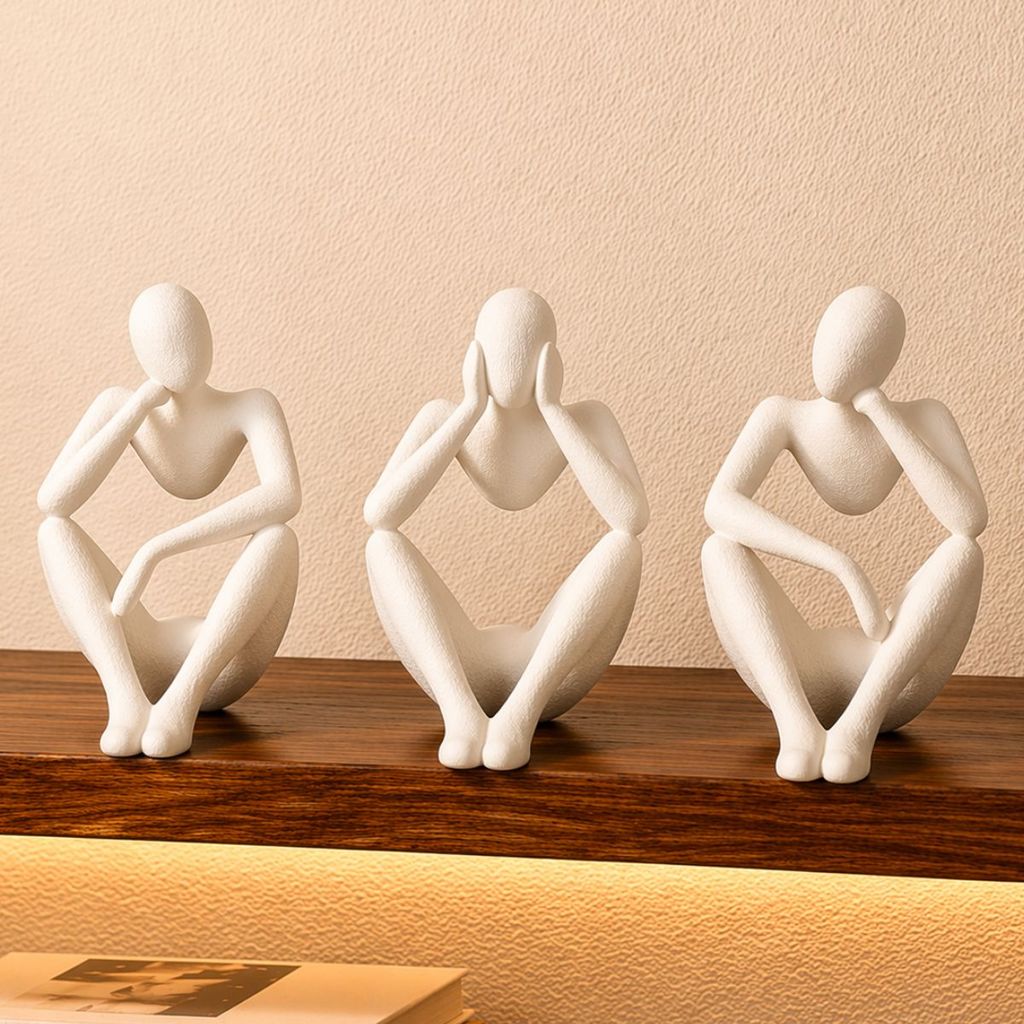 Esculturas Pensador Minimalista Para Casa Enfeite de Estante Sala Quarto Decoração de Luxo