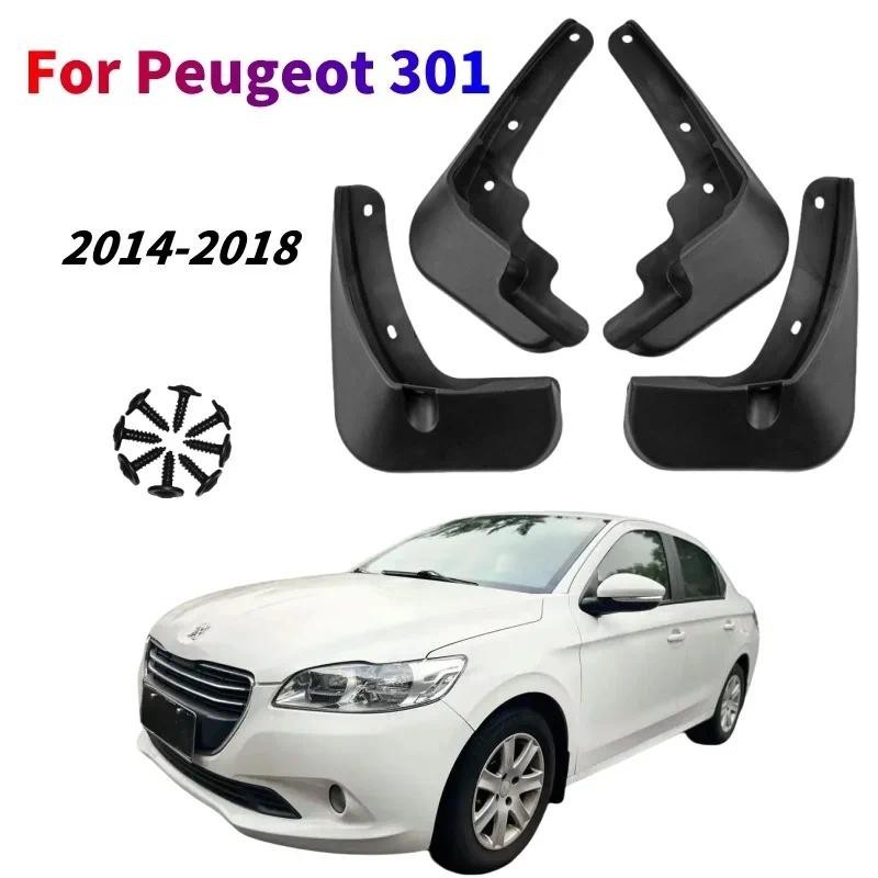 4 Pçs/set Para-Lamas Peugeot 301 2014-2018 Fender Lama Aleta Guarda Respingo Carro Auto Styline Dianteiro Traseiro 2015 