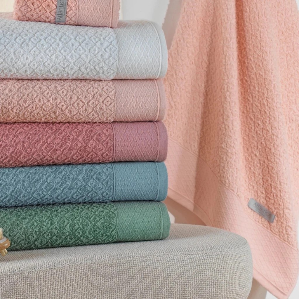 Conjunto De Toalhas De Banho Atlantica CAPRI Extra Grandes, Tecido Jacquard 100% Algodão, Fio De Algodão Penteado, Altam em Oferta na Shopee