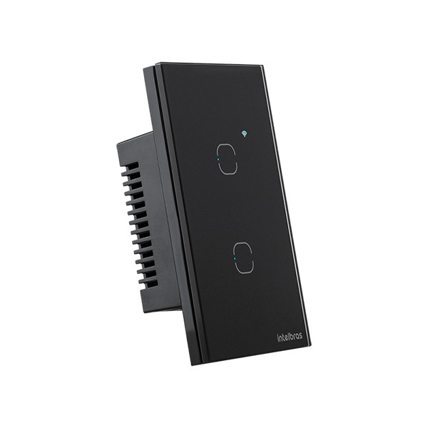 Detalhes do Interruptor Inteligente Touch Wi-Fi 2 Teclas Preto - Intelbras EWS 1002 PT