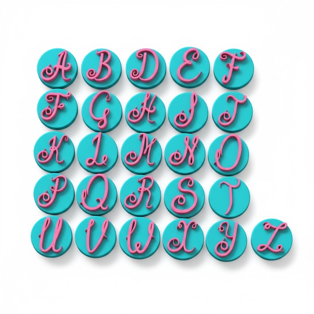 Kit 26 Carimbos Marcador Para Brigadeiro Doce Letras Alfabeto Cursivas em Oferta na Shopee