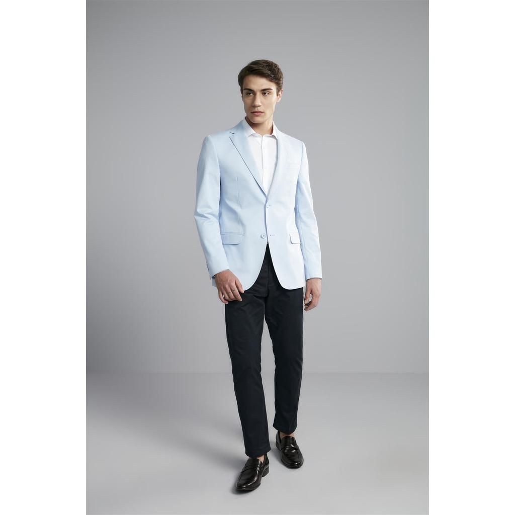 Blazer Alfaiataria Liso Slim Fit - Azul Claro