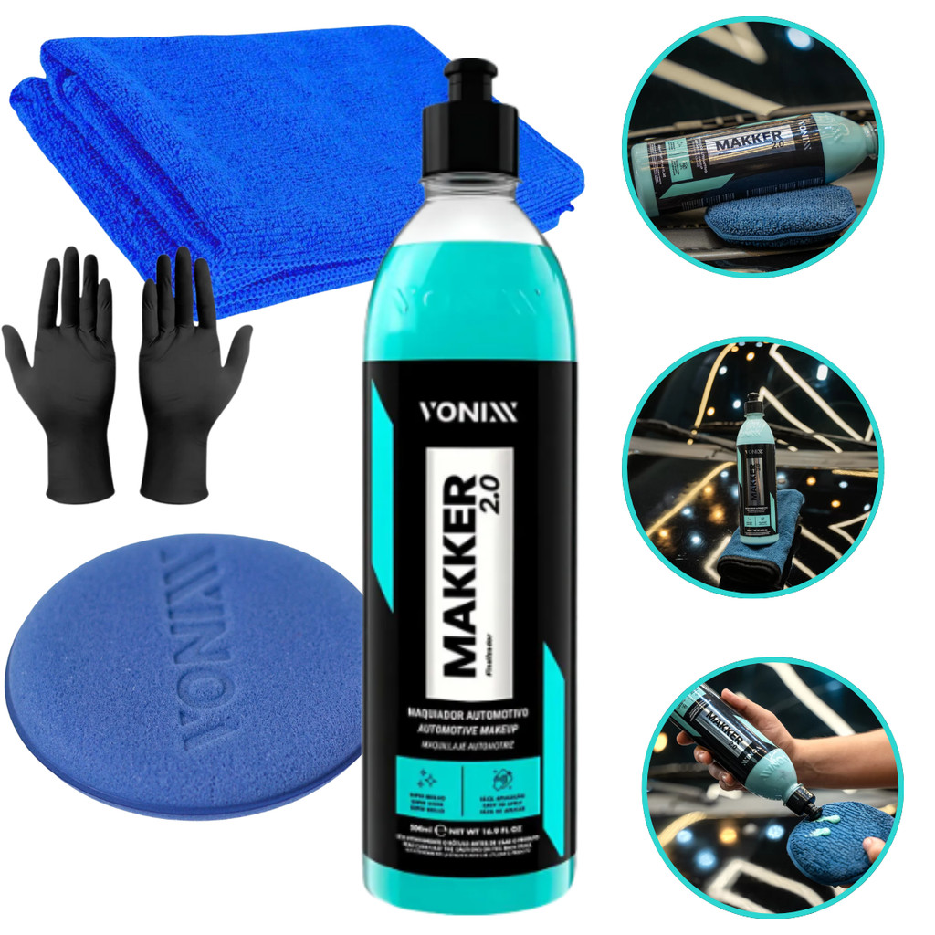 Makker 2.0 Vonixx Kit Maquiagem Automotiva 500ml Renova Pintura com Acessórios em Oferta na Shopee