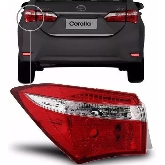Lanterna Traseira Corolla 2015 A 2017 Sem Led Canto Esquerdo