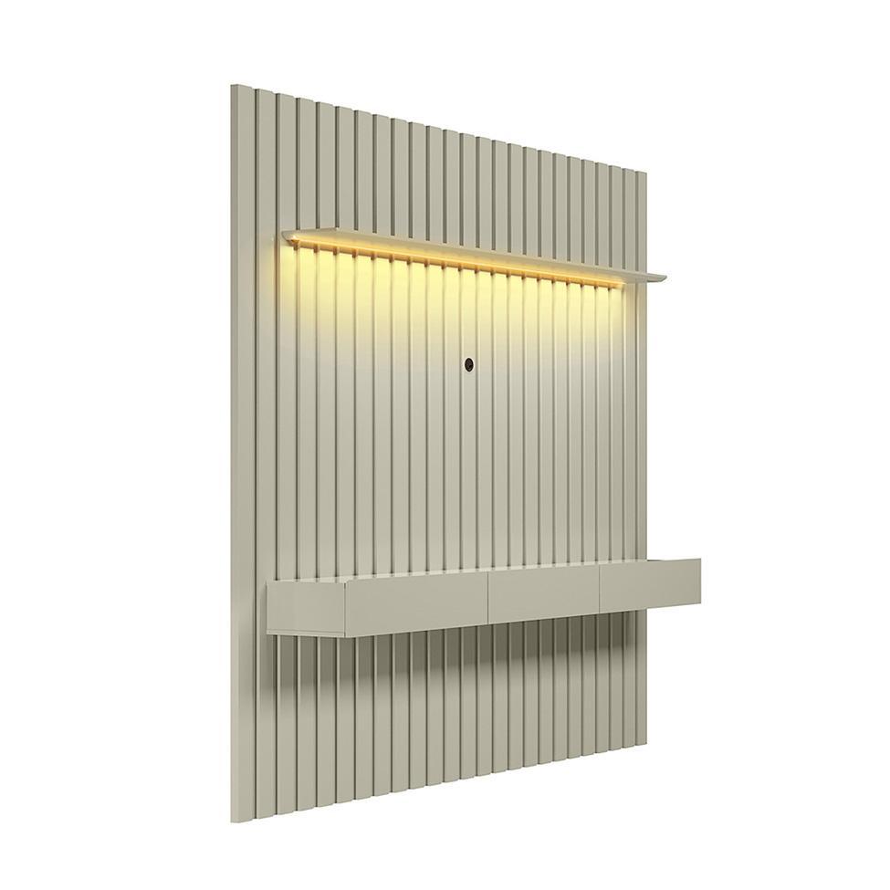 Painel Ripado com Rack Suspenso até 70 Polegadas Tulum com LED 1 PT 2 GV Off White Alt 218 Larg 222 cm em Oferta na Shopee