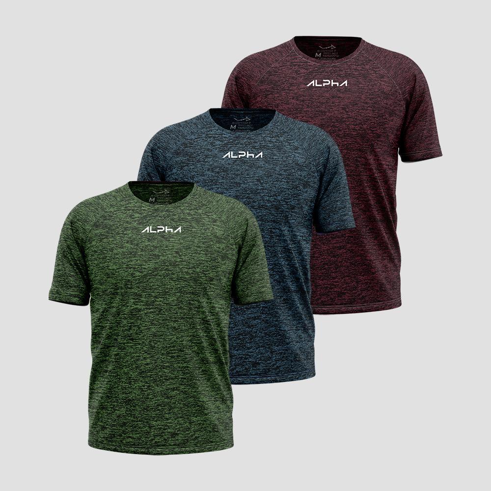 Kit 3 Camisetas Dry Alpha Masculina - New Fluid em Oferta na Shopee