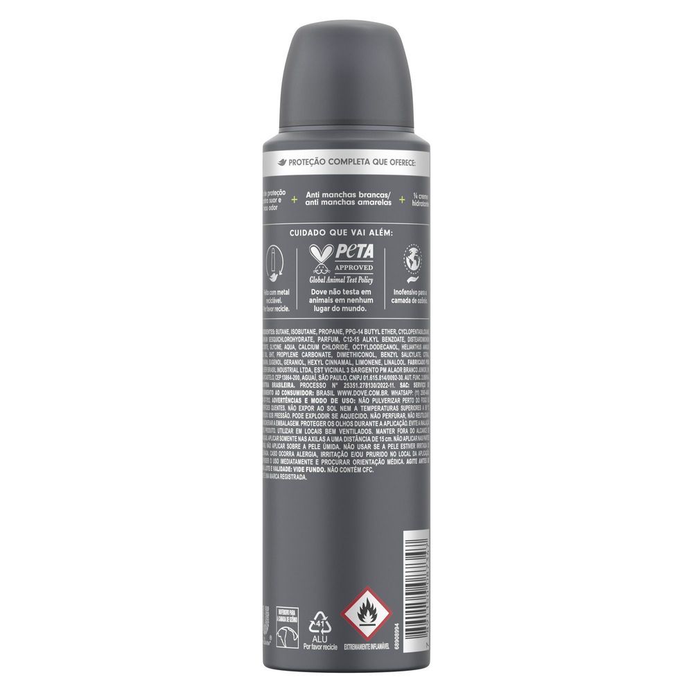 Detalhes do Desodorante Dove Men + Care Invisible Fresh Aerosol Antitranspirante 72h com 150ml