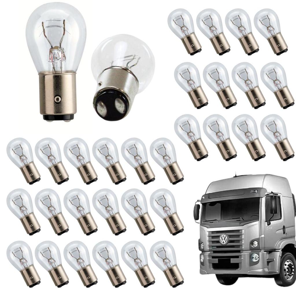 KIT 100 LAMPADA BAY15D 1034 HALOGENA 2 POLO P21/5W CINOY 24V CAMINHAO ATACADO
