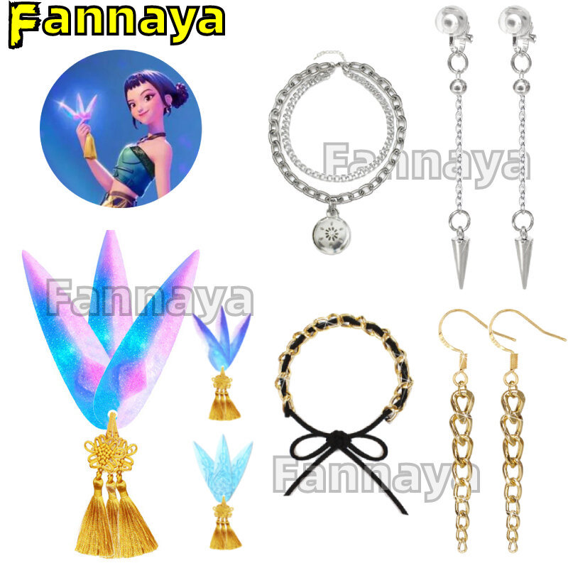 Anime K-Pop Demônio Caçadores Jóias Mira Zoey Rumi Brincos Góticos Pulseira Halloween Carnaval Festa Cosplay Traje Acess