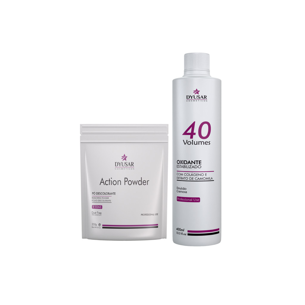 Kit Pó Descolorante Action Powder e Ox de 40 volumes 400ml em Oferta na Shopee