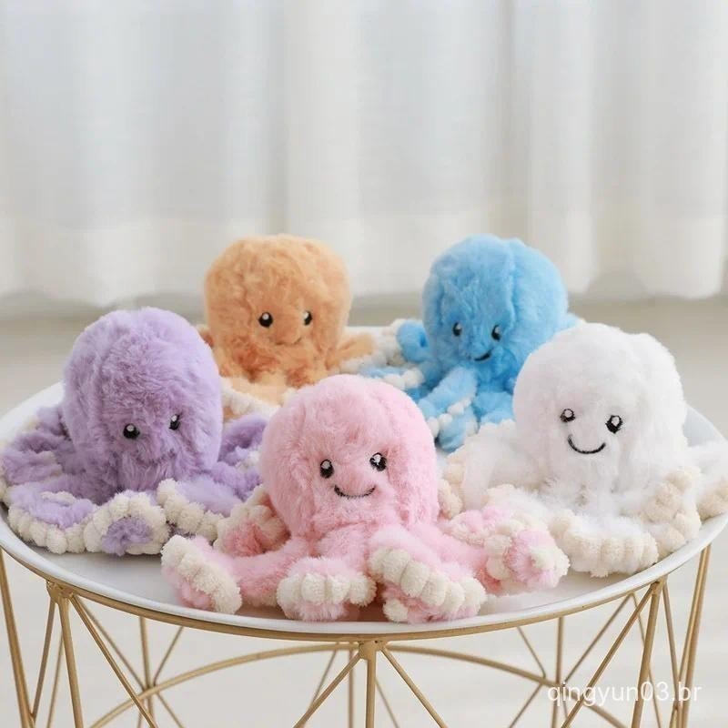 Simulação Polvo Boneca Cor Brinquedo De Pelúcia Oceano Criatura Submarina Lula Animal De Estimação Som Ornamentos Decora