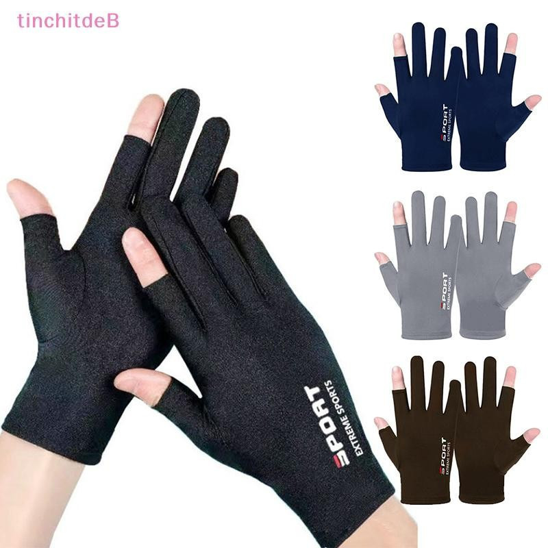 [TinchitdeB] Luvas De Verão Masculinas De Seda Gelada Com Proteção Solar Para Dirigir Pesca Respirável Ciclismo E Caminh