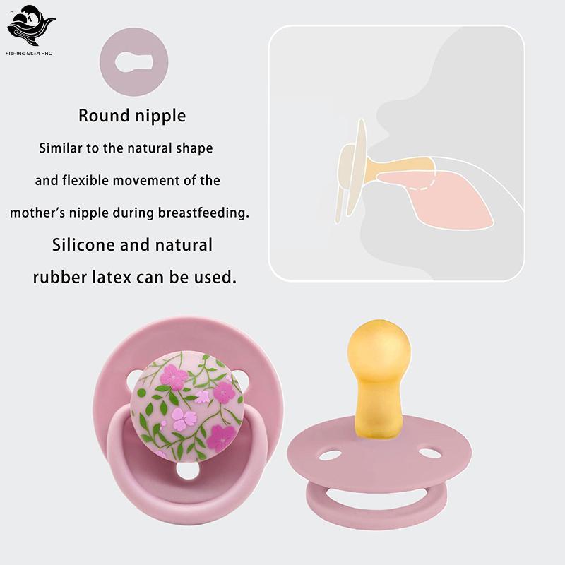 PFG 0-3 Anos De Idade Imitação De Leite Materno Macaron Cor Impressa Chupeta De Látex Natural Pequena Flor Forma Tampa P