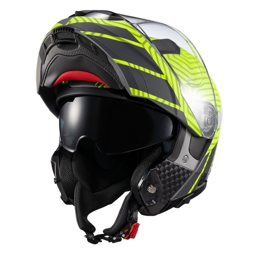 Capacete Texx Kratos Cyber Escamoteável Articulado Robocop Cinza Verde Fosco Óculos Interno Original Moto Viagem Luxo