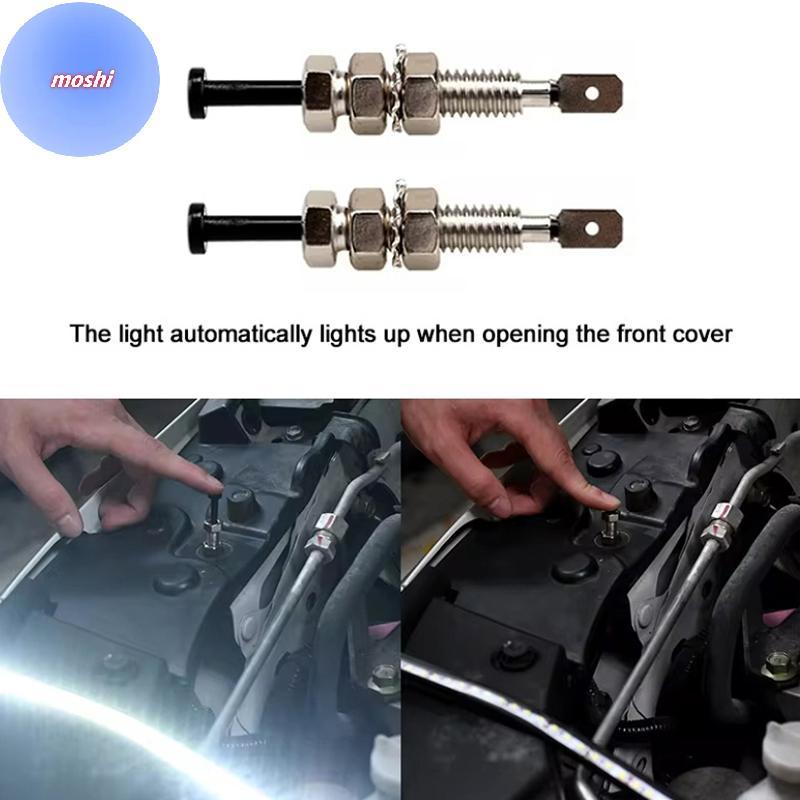 MOSHI 2 Peças Interruptor De Pino De Porta De Capô Ajustável Parafuso De Luz De Alarme Universal De Carro Segurança Auto