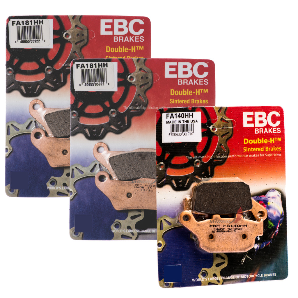 Kit 3 Pares Pastilha Tiger 800 2018+ Brembo EBC FA181HH Diant Potenza Sinterizada Tras