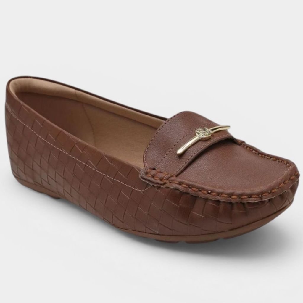 Mocassim Modare Texturizado Feminino - Marrom
