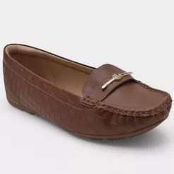 Mocassim Modare Texturizado Feminino - Marrom