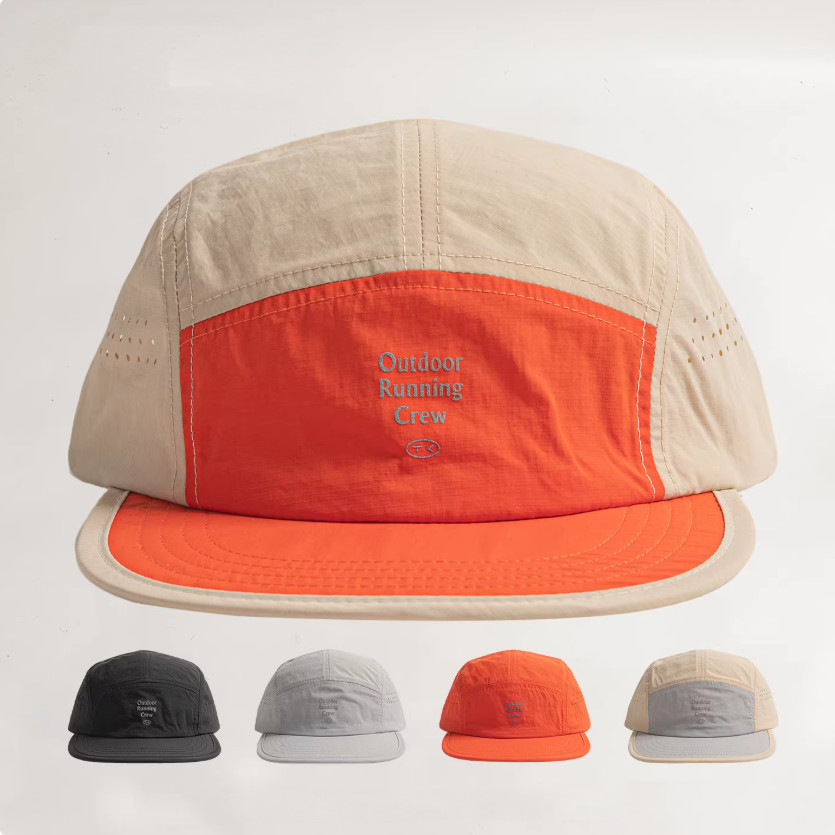 Boné Five Panel Bordado Malha Masculino e Feminino para Praia Corrida Bicicleta Estilo Moda Esportivo Chapéu