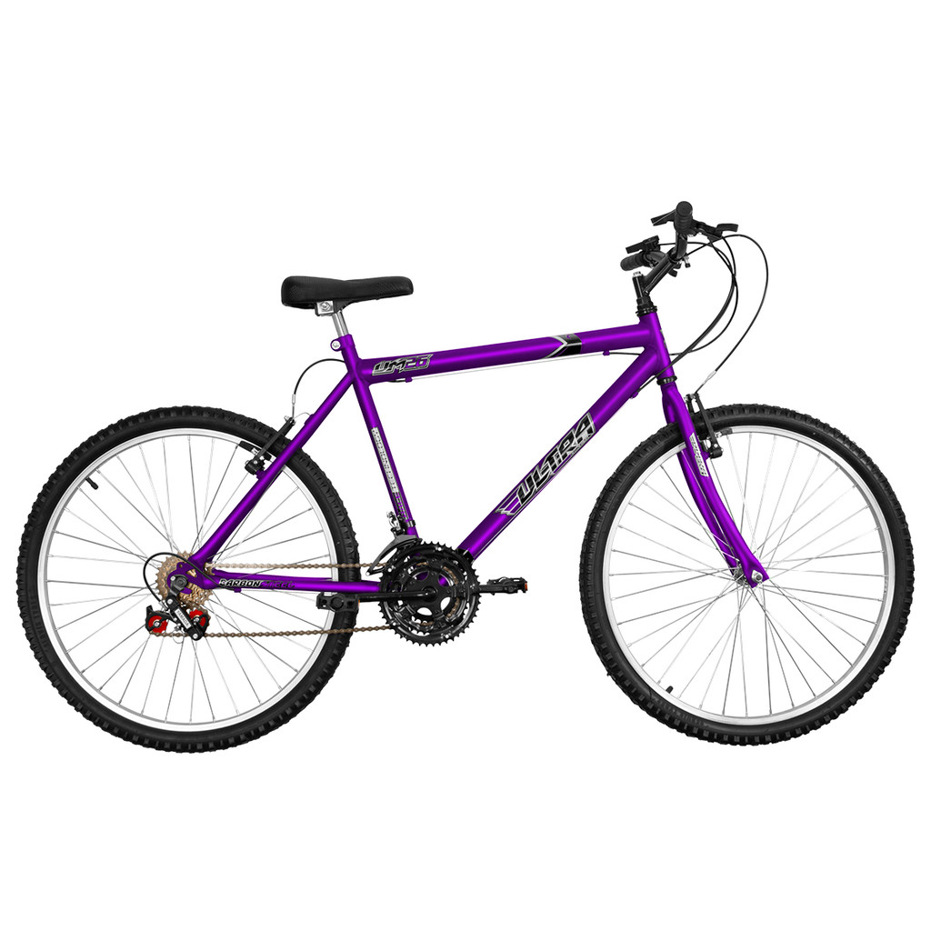 Bicicleta Aro 26 Quadro 20 Modelo Ultra Bikes Solid 18 Marchas Masculino Feminino Várias Cores