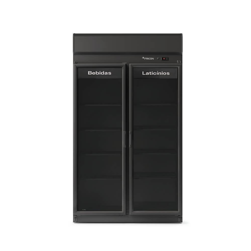 Expositor Refrigerado Vertical 869 Litros Auto Serviço 2 Portas de Vidro Fricon ACFM785 Total Black - 220V