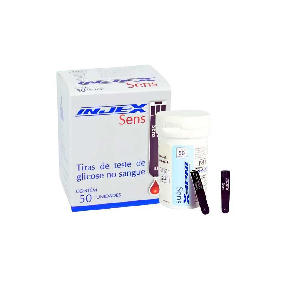 Tiras Teste de Glicose Sanguínea Injex Sens - 50 unidades