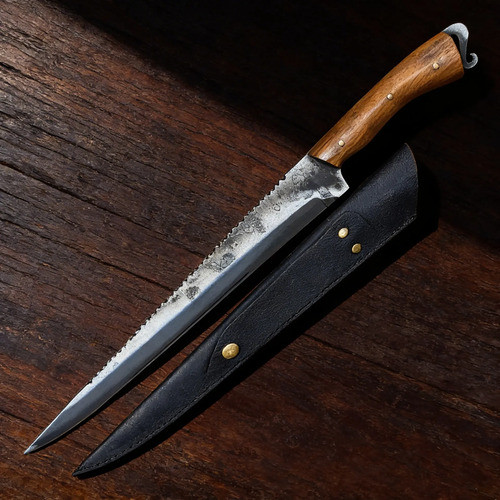 Faca Artesanal Full Tang Javalizeira Brut Forge 12 Polegadas Guajuvira