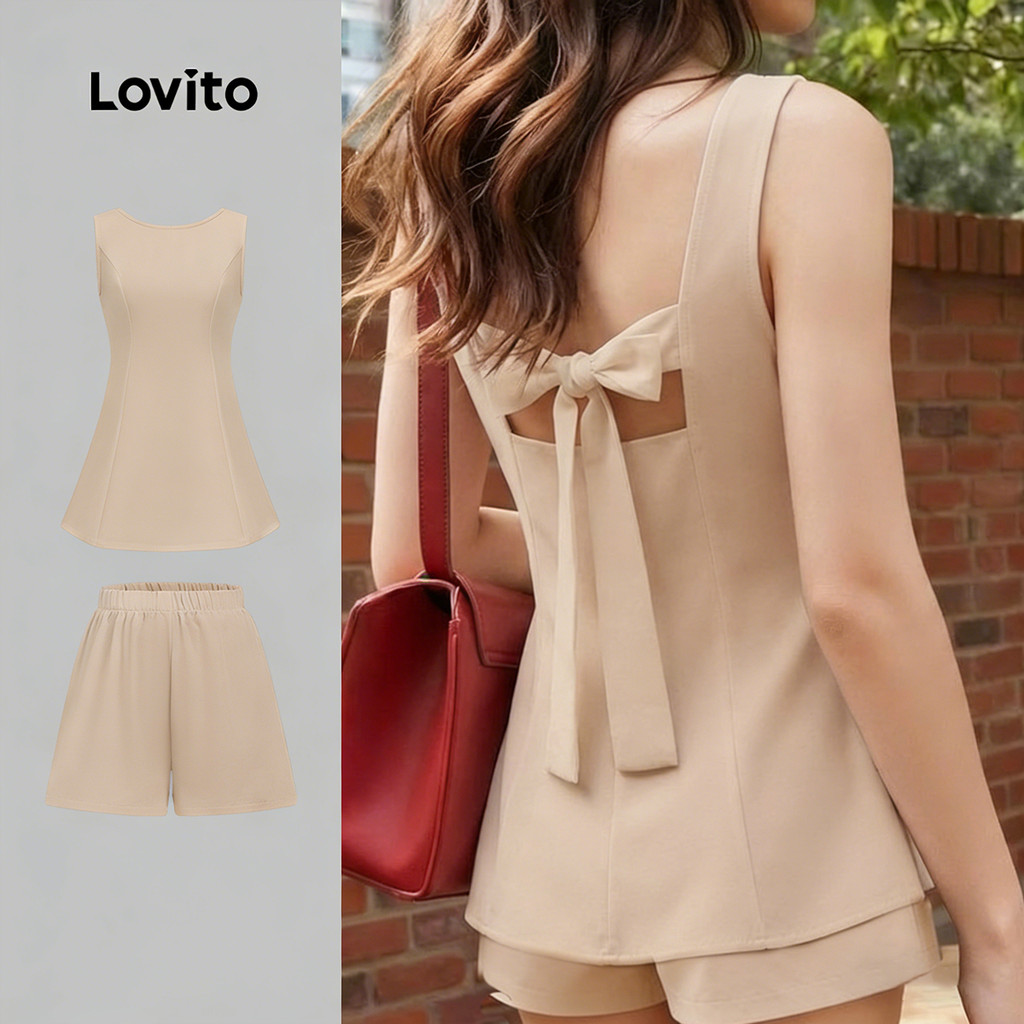 Lovito Casual Tops ou Calças com para O Trajeto Primavera/verão Camisa Cáqui para mulheres L183ED1056 em Oferta na Shopee