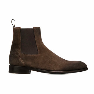 CHELSEA Botas Curtas Masculinas Dedo Apontado CHELSEA BOTA Couro Britânico Polido Retro All-Match Trendy Martin Boots