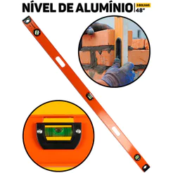 Nível de Alumínio Famastil 48” 1,22m Magnético Alta Precisão Profissional Construção