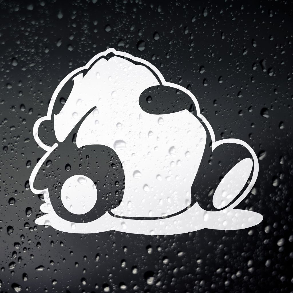 2x Adesivos Panda Dormindo Sleeping Panda JDM Car Sticker No Good Racing Kanjozoku Drift - 12x15cm