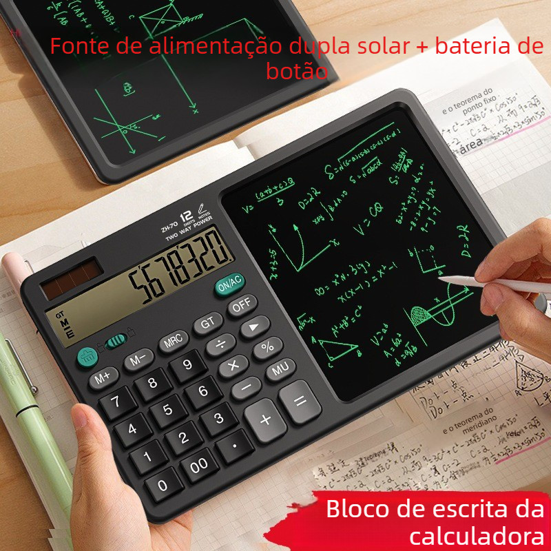 Multifuncional portátil placa de escrita calculadora contabilidade alta aparência simples silencioso prático dobrável ca
