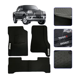 Jogo de Tapete Emborrachado para Ranger Cabine Dupla 1998 99 00 01 02 03 04 a 2012 Kit Premium