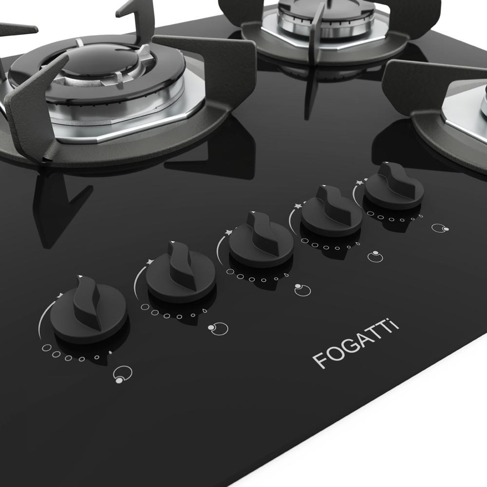Cooktop Fogatti Safe Ferro Fundido 5 Bocas Tripla Chama GLP · foto 2