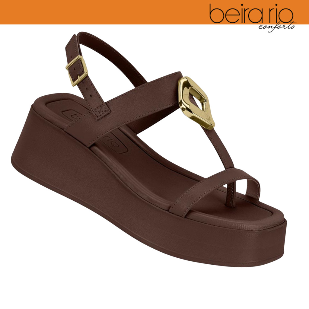 Sandália Feminina Beira Rio Plataforma Tratorada Bico Quadrado Original em Oferta na Shopee
