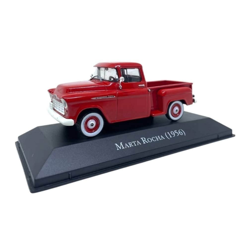 Miniatura Picape Chevrolet 3100 ''Marta Rocha'' (1956) - Chevrolet Série Ouro 4 - Vermelho - 1:43 - Luppa