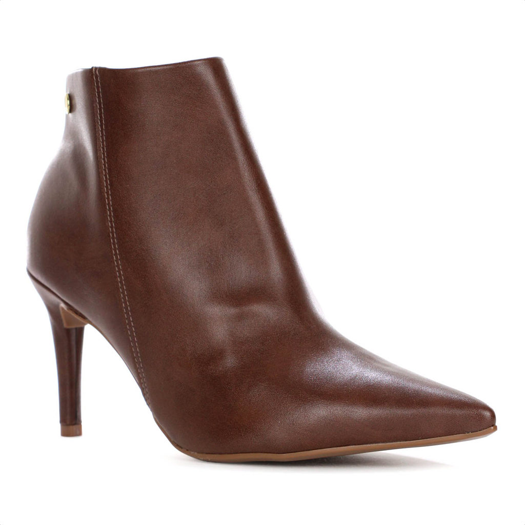 Bota Vizzano Cano Curto Salto Fino Marrom - Feminino