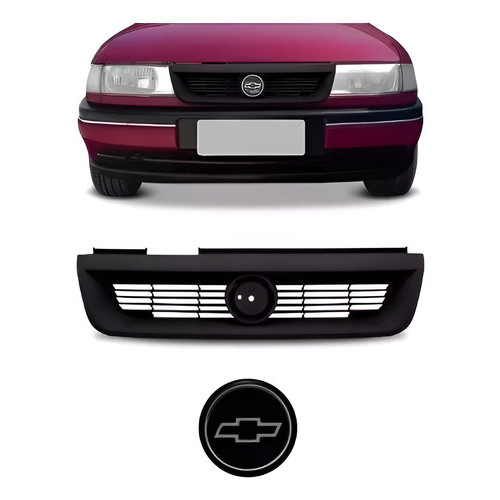 Grade Radiador Vectra 96 94 95 96 Com  Emblema Preto Ambos Os Lados